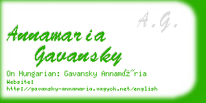 annamaria gavansky business card
